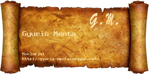 Gyuris Menta névjegykártya